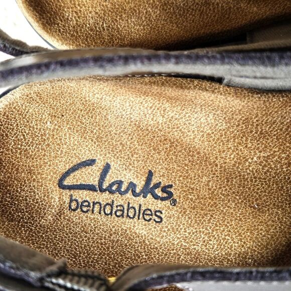 Clarks Lexi Marigold Bendables Metallic Pewter Adjustable Buckle Leather Sandals - Picture 6 of 10